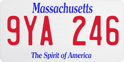 MA license plate 9YA246