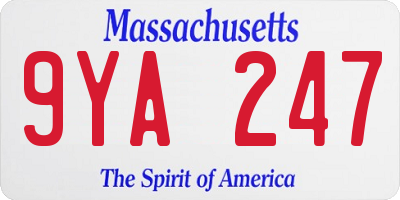 MA license plate 9YA247