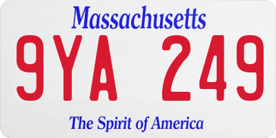 MA license plate 9YA249