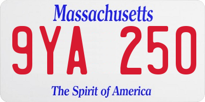 MA license plate 9YA250