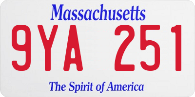 MA license plate 9YA251