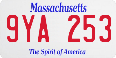 MA license plate 9YA253