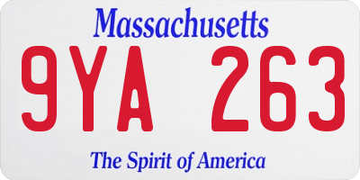 MA license plate 9YA263