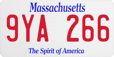 MA license plate 9YA266