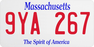 MA license plate 9YA267