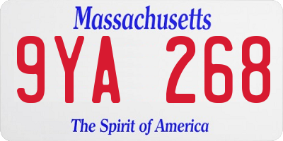 MA license plate 9YA268