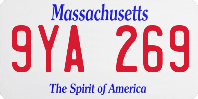 MA license plate 9YA269