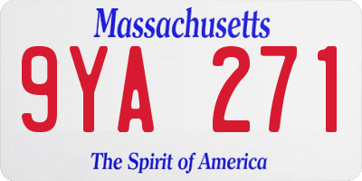MA license plate 9YA271