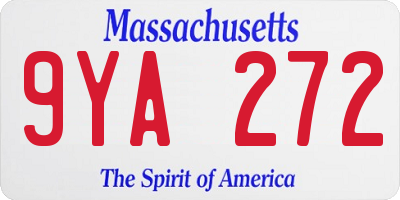 MA license plate 9YA272