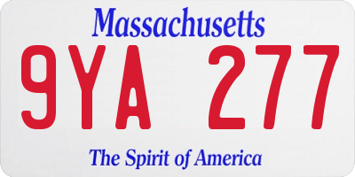 MA license plate 9YA277