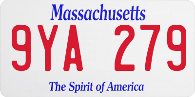 MA license plate 9YA279