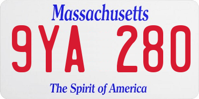 MA license plate 9YA280