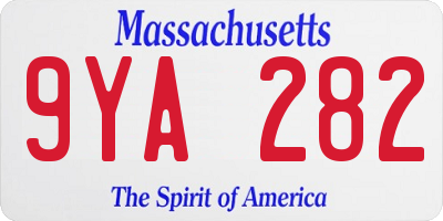 MA license plate 9YA282