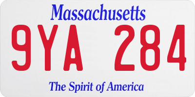MA license plate 9YA284