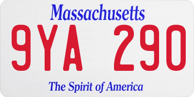 MA license plate 9YA290