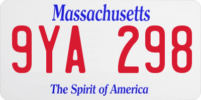 MA license plate 9YA298