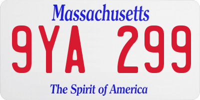 MA license plate 9YA299