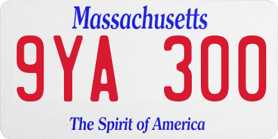 MA license plate 9YA300