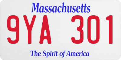 MA license plate 9YA301