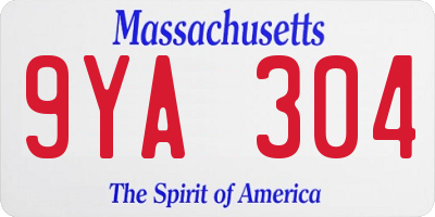 MA license plate 9YA304