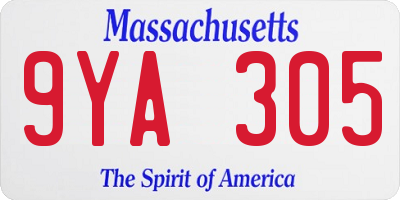 MA license plate 9YA305