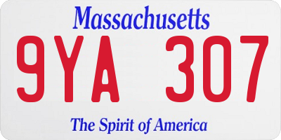 MA license plate 9YA307