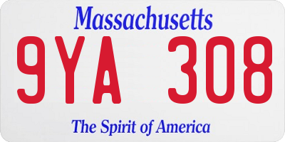 MA license plate 9YA308