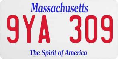 MA license plate 9YA309
