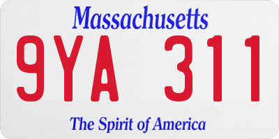 MA license plate 9YA311