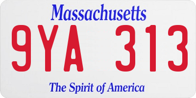 MA license plate 9YA313