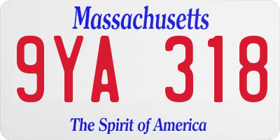 MA license plate 9YA318