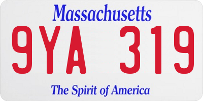 MA license plate 9YA319