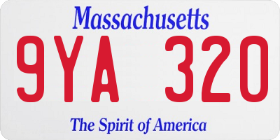 MA license plate 9YA320