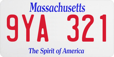 MA license plate 9YA321