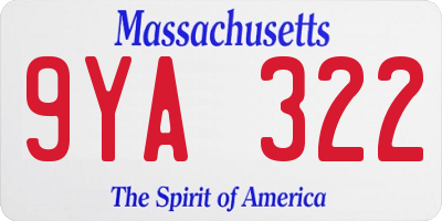 MA license plate 9YA322