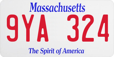 MA license plate 9YA324