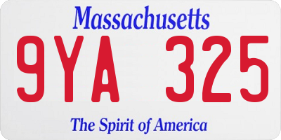 MA license plate 9YA325
