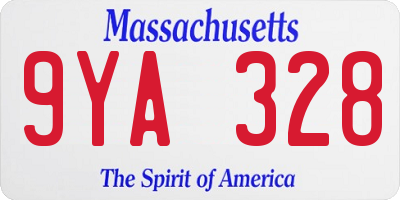 MA license plate 9YA328
