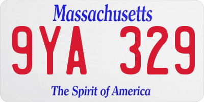 MA license plate 9YA329