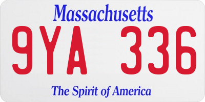 MA license plate 9YA336
