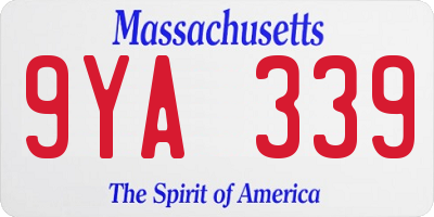 MA license plate 9YA339