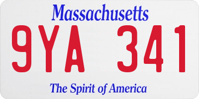 MA license plate 9YA341