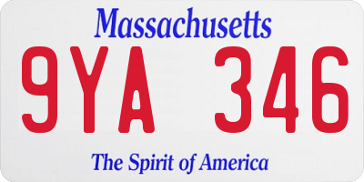 MA license plate 9YA346