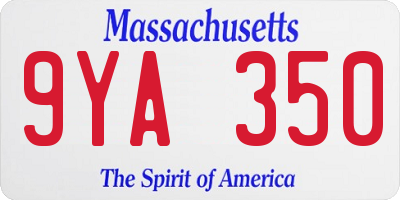 MA license plate 9YA350