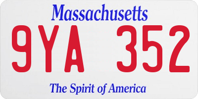 MA license plate 9YA352
