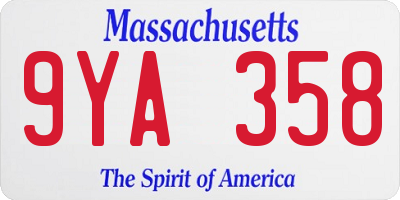 MA license plate 9YA358