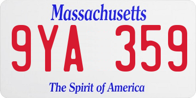 MA license plate 9YA359