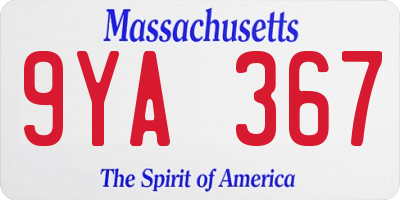 MA license plate 9YA367