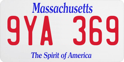 MA license plate 9YA369