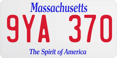 MA license plate 9YA370